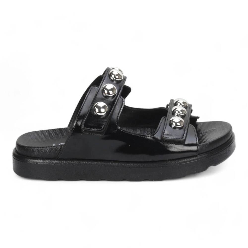 NEW LOVE RIO women's barra seaside studded sandal in black